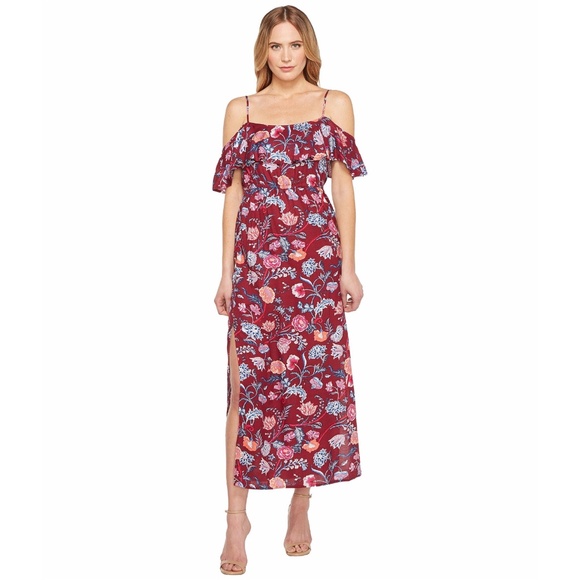 Lucky Brand | Dresses | Lucky Brand Floral Coldshoulder Maxi Dress ...